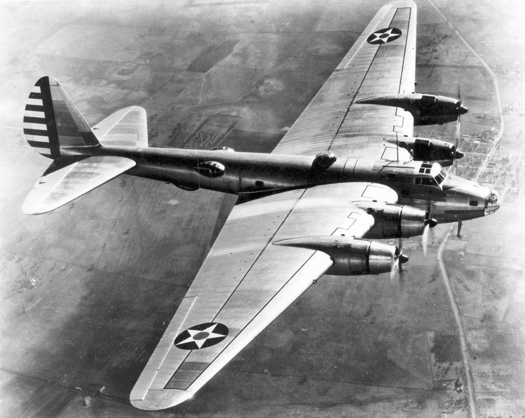 The XB-15 in flight. 