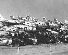 A sad sight of F-84Fs dumped in a literal pile.