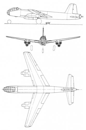 Technical drawing of the Ju 287.