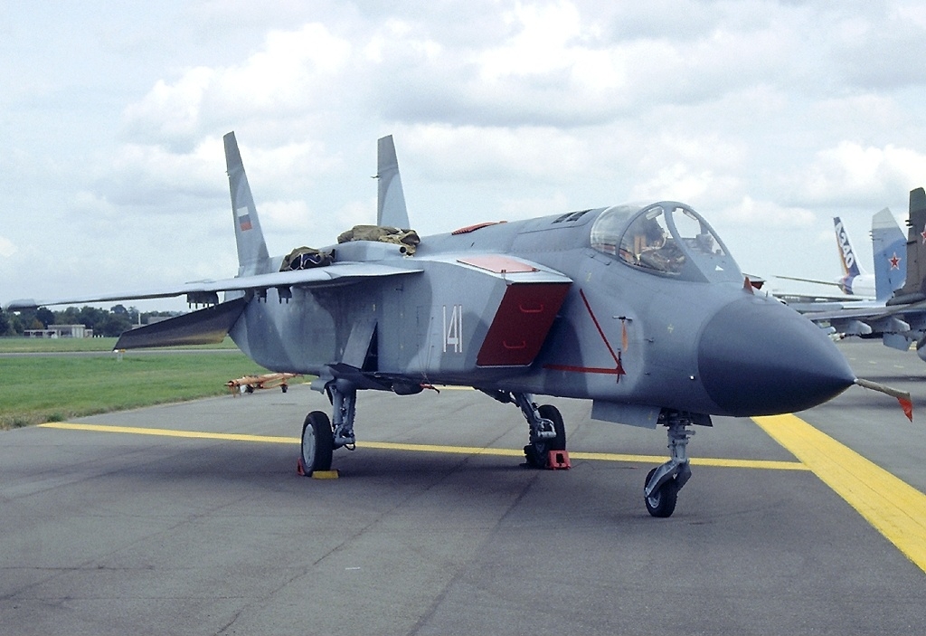 The Yak 141 made an appearance at the 1992 Farnborough Airshow in the UK. Photo credit - Anthony Noble GFDL 1.2.