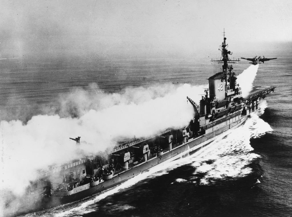 A P2V takes off from USS Franklin D. Roosevelt in 1951
