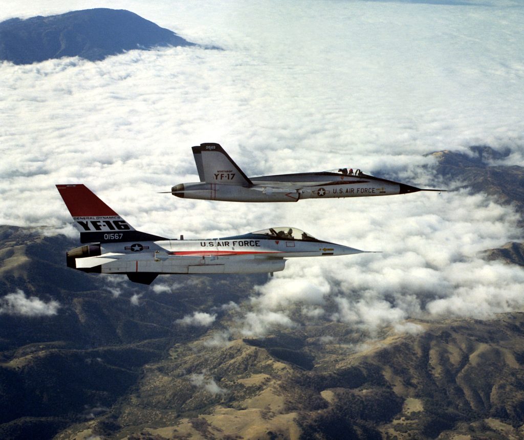 The YF-16 and YF-17 were competitors in the Lightweight Fighter Program.
