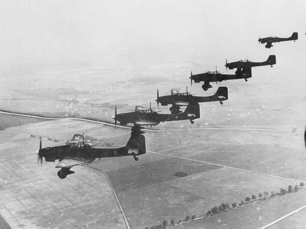 A squadron of Ju 87 aircraft.